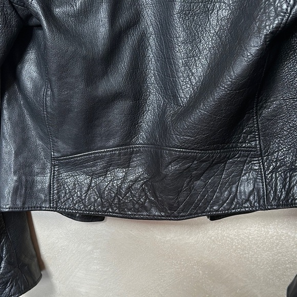 Allsaints Hadi Biker leather jacket sz 4 | black moto jacket EUC - Picture 14 of 16